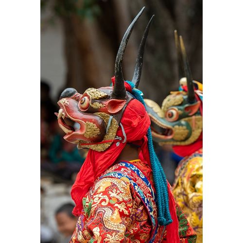Bhutan-Punakha Dzong Punakha Drubchen Festival-masked dancers